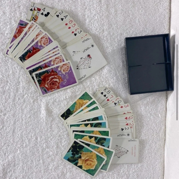 Vintage  Rose Flower Two Deck Playing Cards - Picture 4 of 9